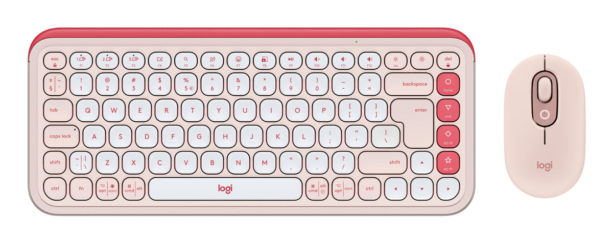 2X Keyboard + Mouse Set LOGITECH Pop Icon Combo Pink Manufacturer Logitech