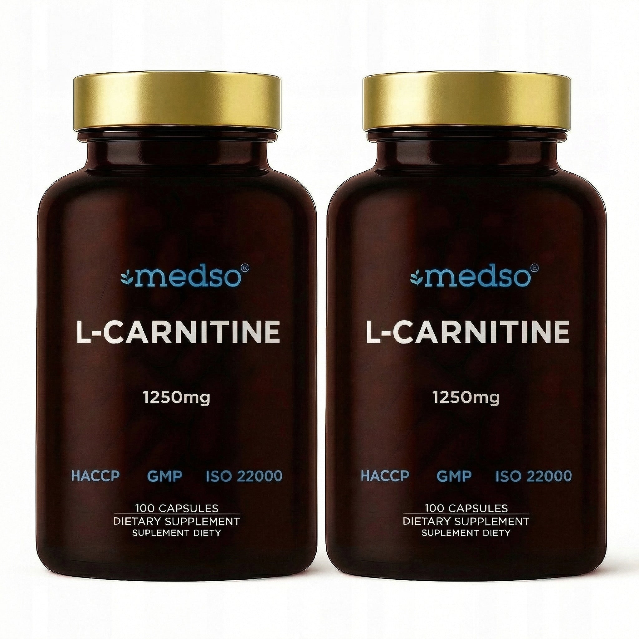 2X L-CARNITINE 1250mg TARTRATE L-CARNITINE STRONG DOSE 100CAPS. MEDSO