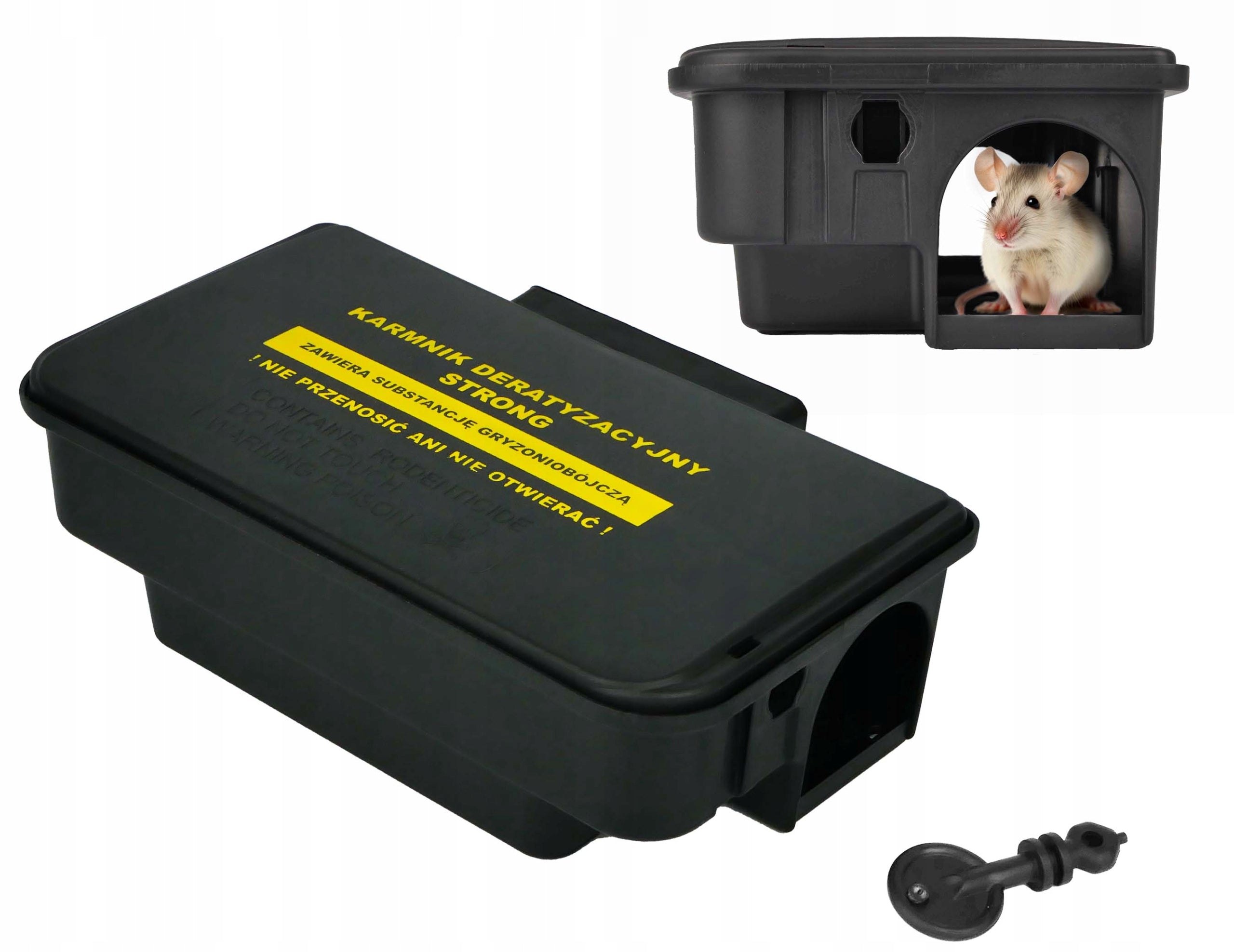 2X LARGE DERATIZATION STATION PRINTED ON MICE AND RATS CORAL STRONG Brand Strong