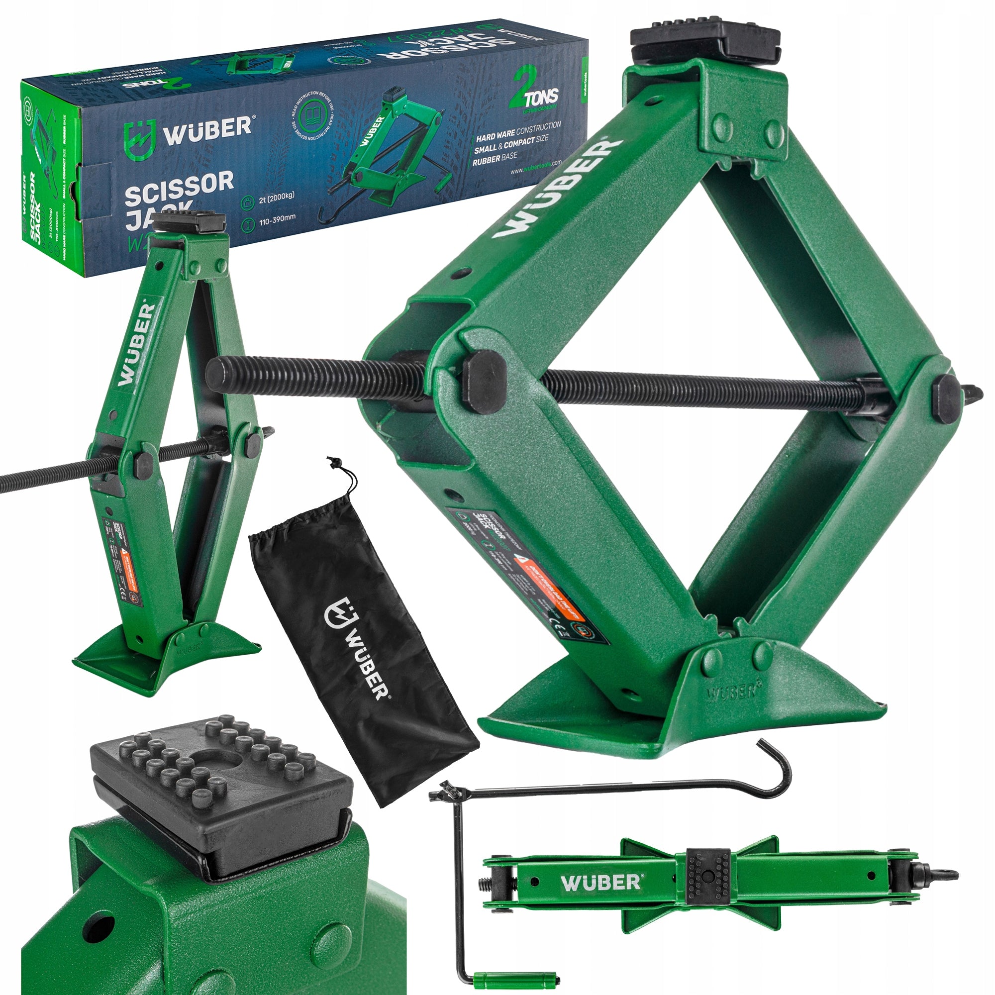 2X LEVER TRAPEZOIDAL CAR LIFT FOR WHEEL REPLACEMENT 110-390 MM TRAPEZOID