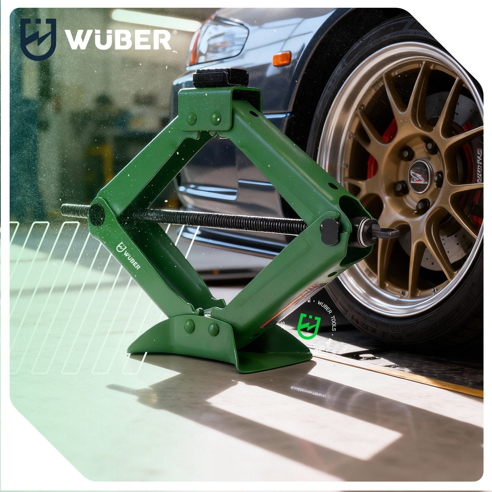 2X LEVER TRAPEZOIDAL CAR LIFT FOR WHEEL REPLACEMENT TRAPEZOID 2T 120-415 Brand Wuber