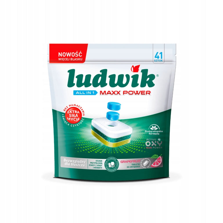 2X LUDWIK Max Power DISHWASHER TABLETS All-in-One GRAPE doypack 41 Pack