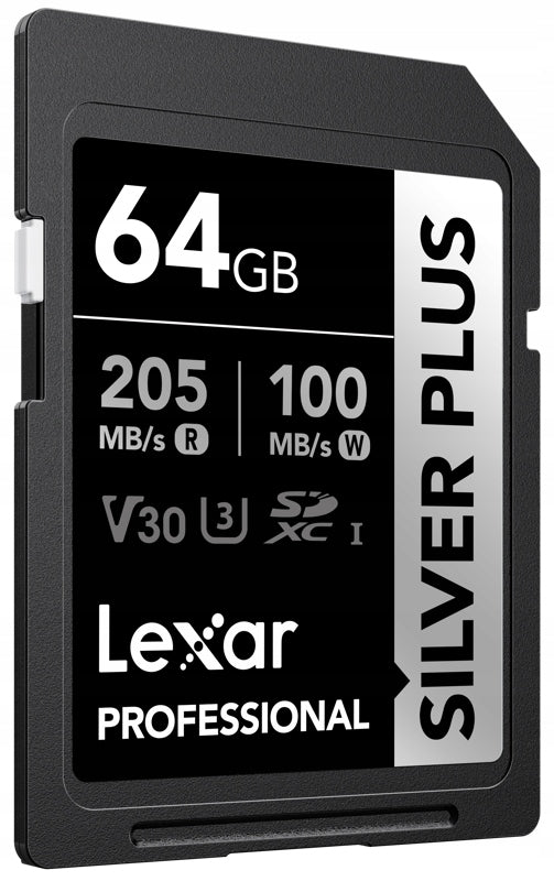 2X Lexar 64GB Silver Plus SDXC UHS-I U3 V30 SD Card Card capacity 64 GB