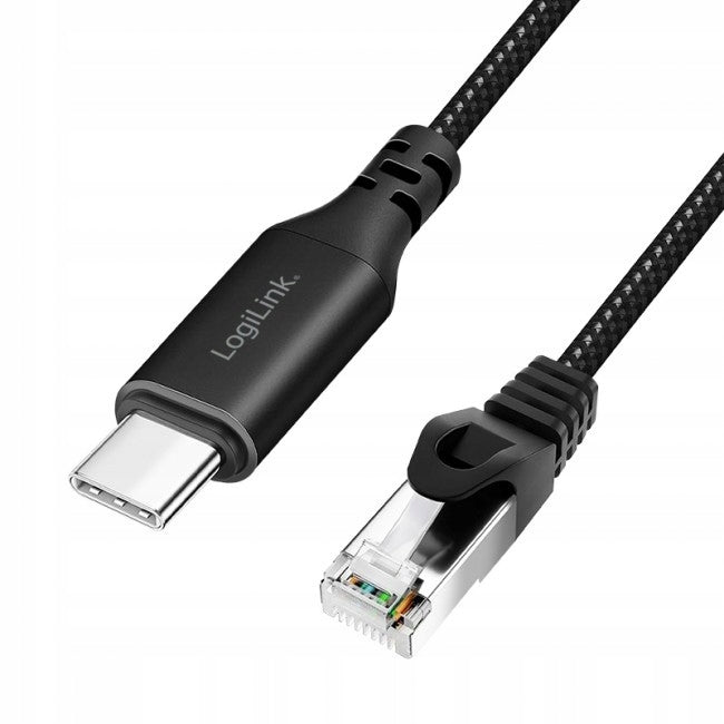 2X LogiLink CU0416 Ethernet USB 3.2, C/M to RJ45/M adapter cable, active