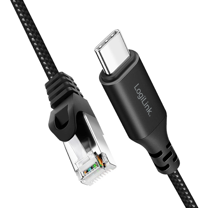 2X LogiLink CU0417 Ethernet USB 3.2, C/M to RJ45/M adapter cable, active Manufacturer code CU0417