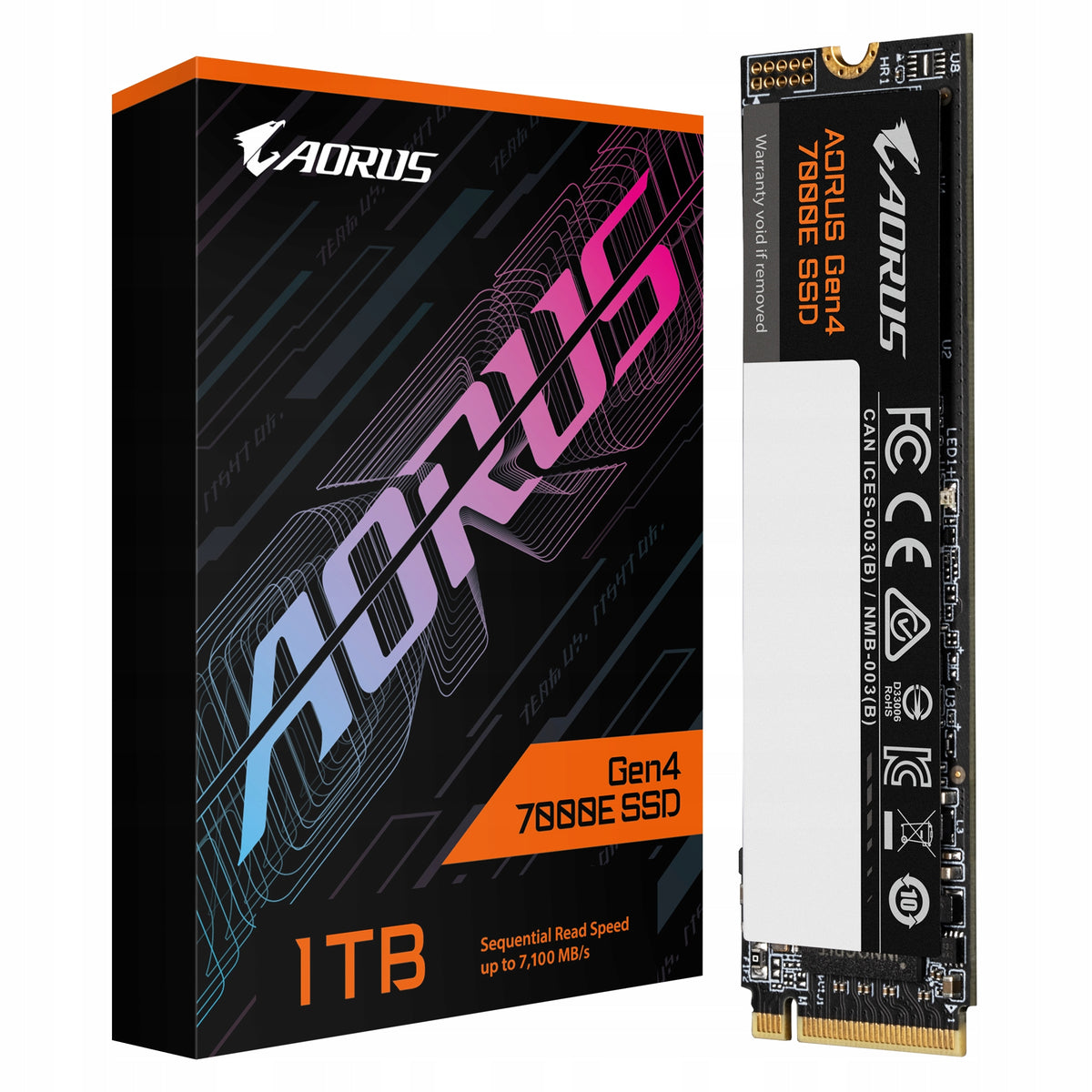 2X M.2 SSD GIGABYTE SSD 1TB AORUS Gen4 7000E PCIe Gen4x4 M.2 2280