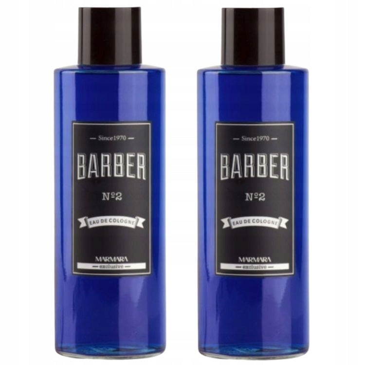 2X MARMARA BARBER COLOGNE NO.2 REFRESHING AFTERSHAVE COLOGNE 500 ML