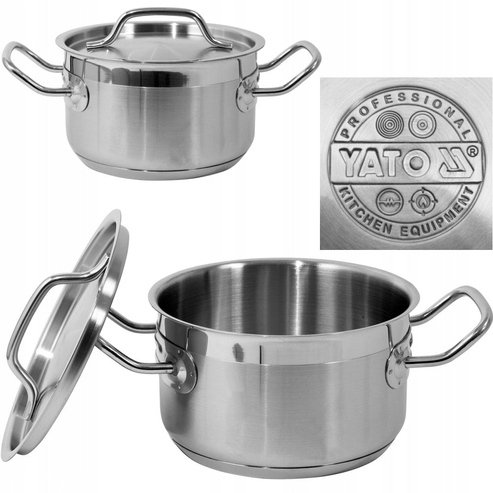 2X MEDIUM POT WITH STAINLESS STEEL LID 16X9,5CM 1,9L YG-00021