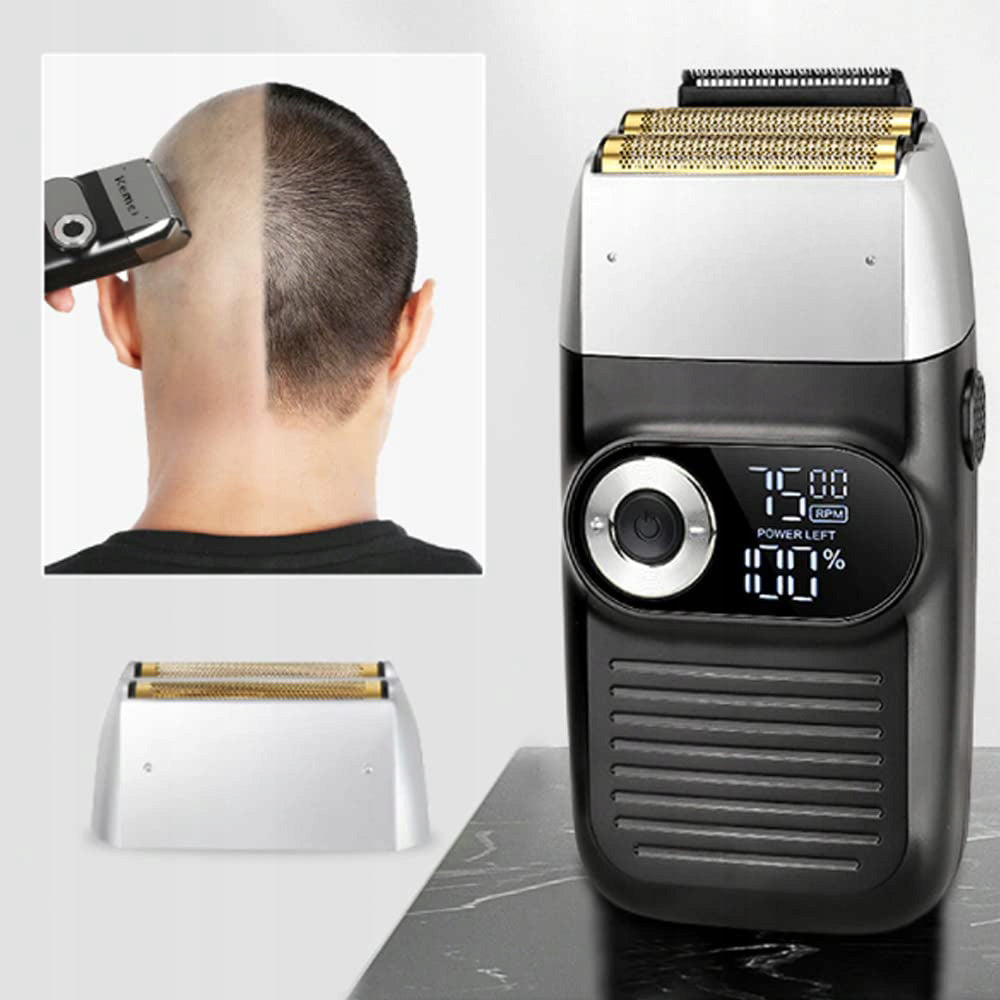 2X MEN'S SHAVER FOR SHAVING BALDNESS AND FACIAL HAIR WIRELESS AND COMPACT Dominant color black