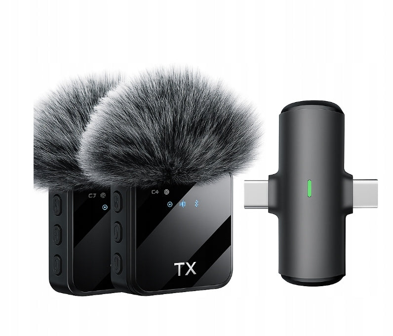2X MICROPHONE USB-C WIRELESS TIE MICROPHONES FOR IPHONE ANDROID USB C EAN (GTIN) 5905923224814