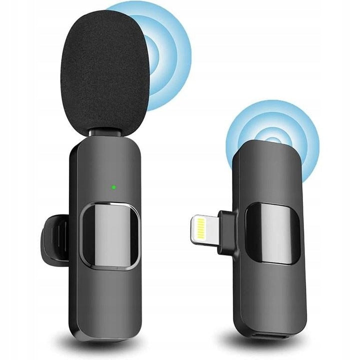 2X MICROPHONE WIRELESS TIE RECEIVER FOR PHONE LIGHTNING INPUT