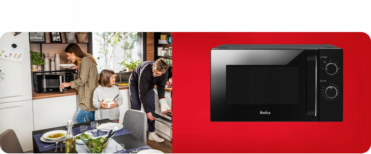 2X MICROWAVE AMMF20M2B AMICA BLACK 20L Brand Amica