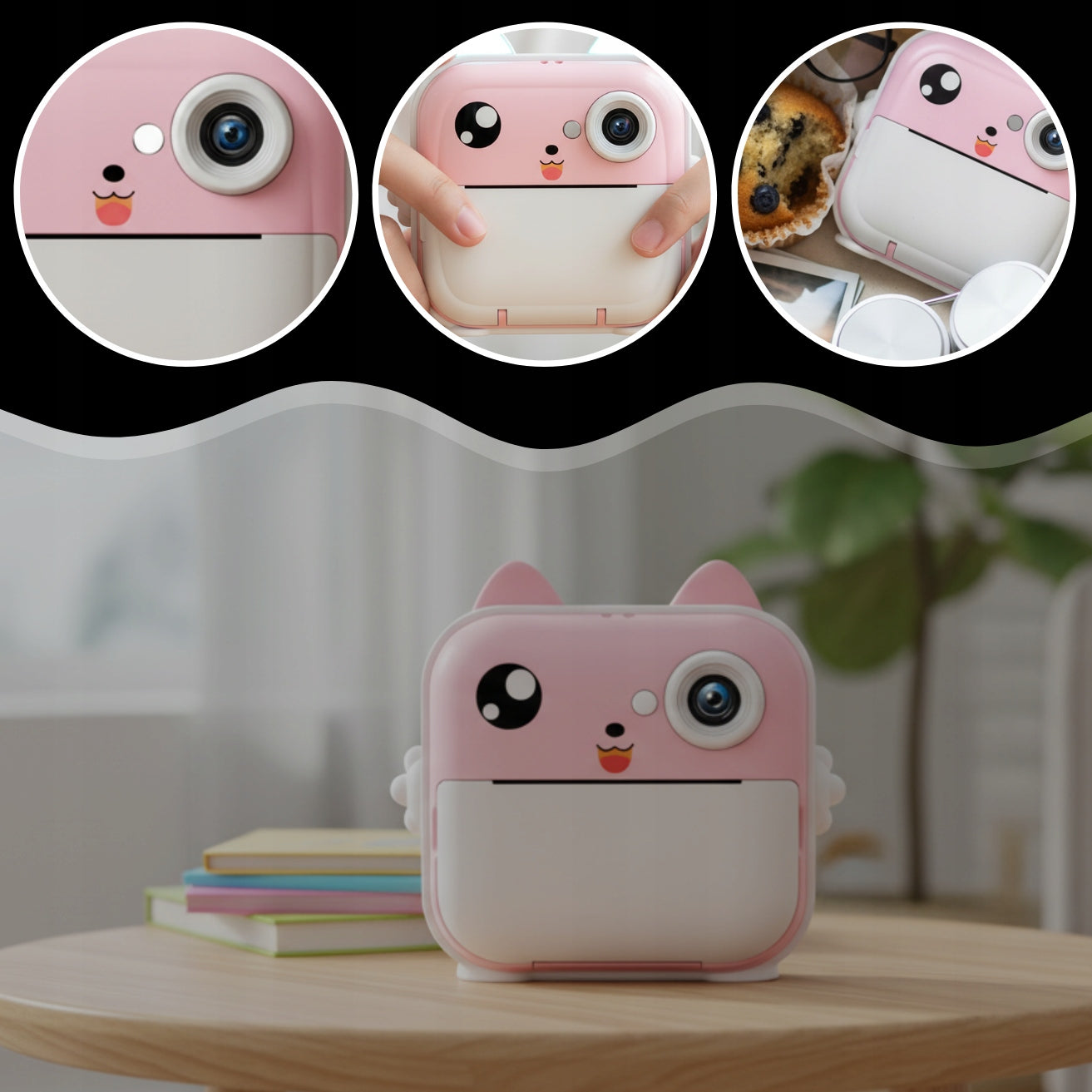 2X MINI PRINTER PRINT THERMAL INSTANT CAMERA FOR KIDS + 20 ROLLS Model DRUKUŚ DRUKARKA DO ETYKIET ZDJĘĆ NAKLEJEK