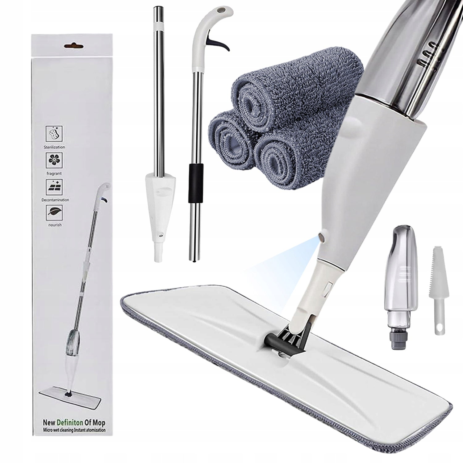 2X MOP WITH WASHER FOR BATHROOM KITCHEN WINDOWS + 3 MICROFIBER INSERTS Brand no brand