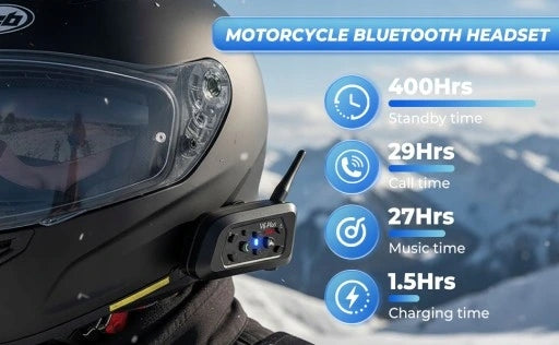 2X MOTORCYCLE INTERCOM BLUETOOTH INTERCOM V6 PLUS WATERPROOF IPX65 1500M Manufacturer no brand