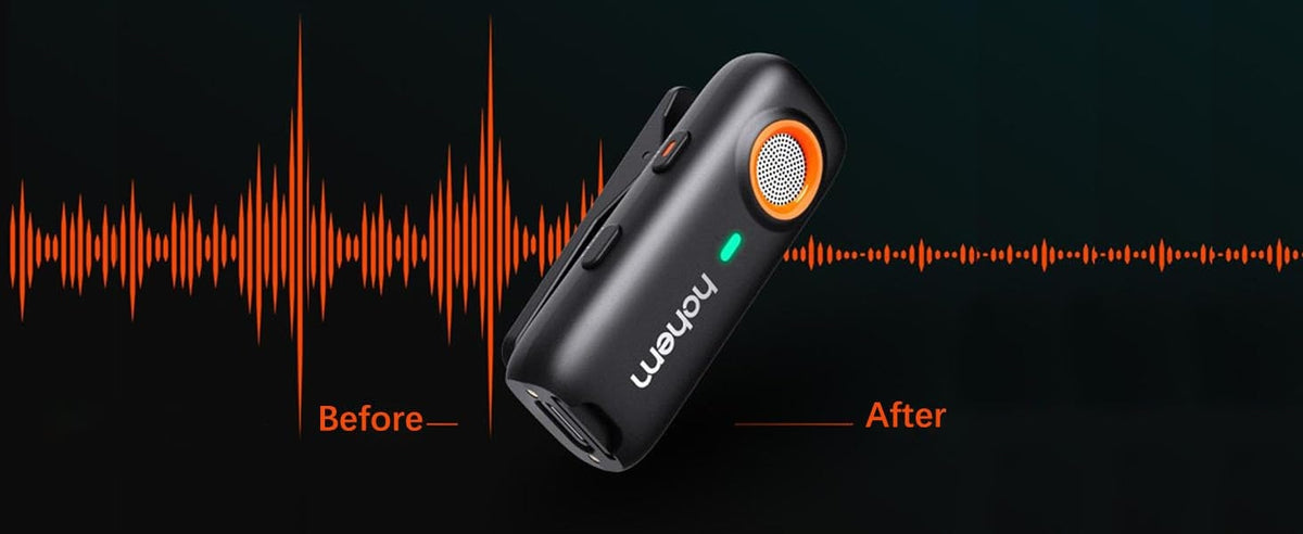 2X Microphone Hohem MC01 (1 TX + 1 RX) Lightning Manufacturer code MIC-01 (1 TX + 1 RX) Czarny Lightning
