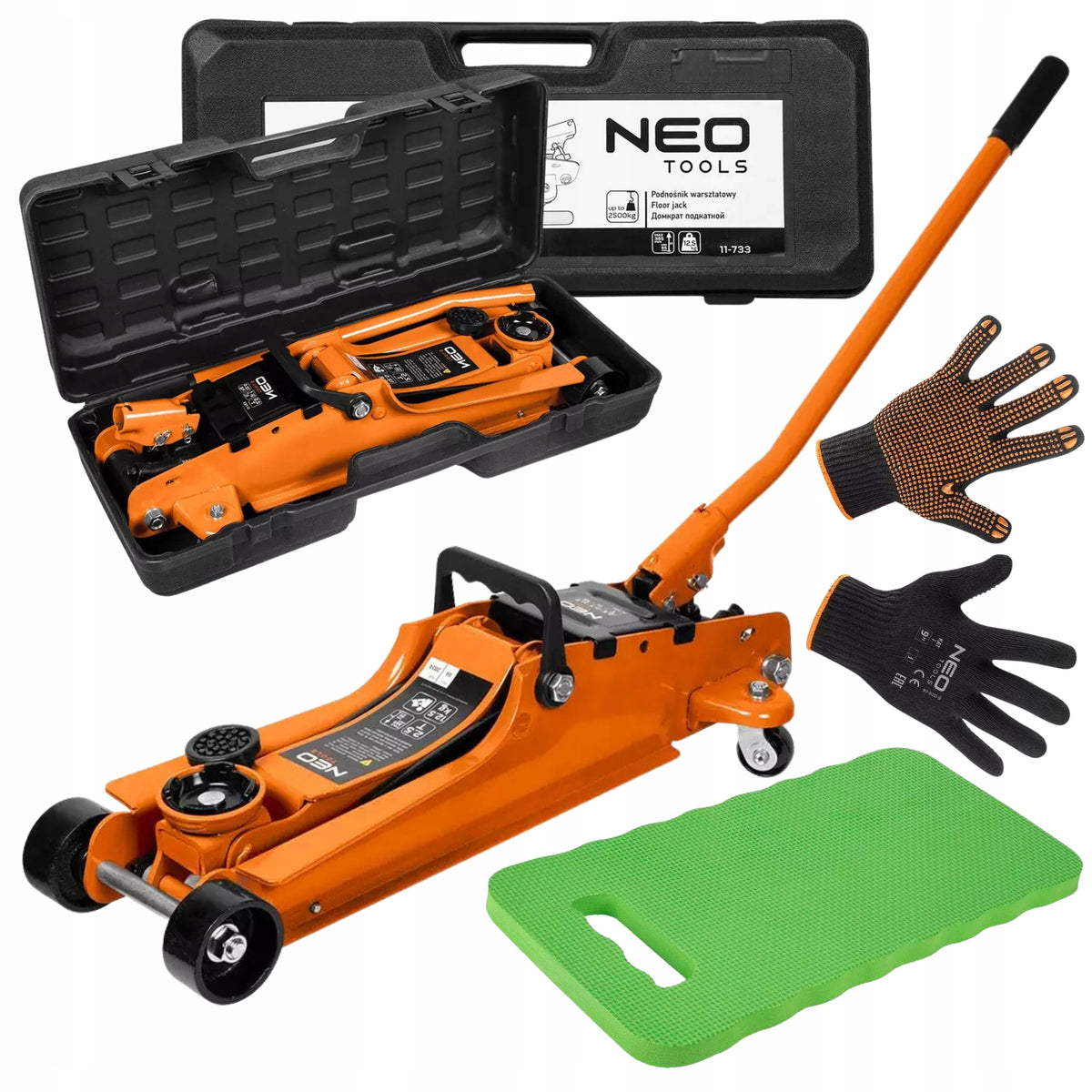 2X NEO Frog Car Lift Low Profile 2.5T + Mat + Gloves Zes