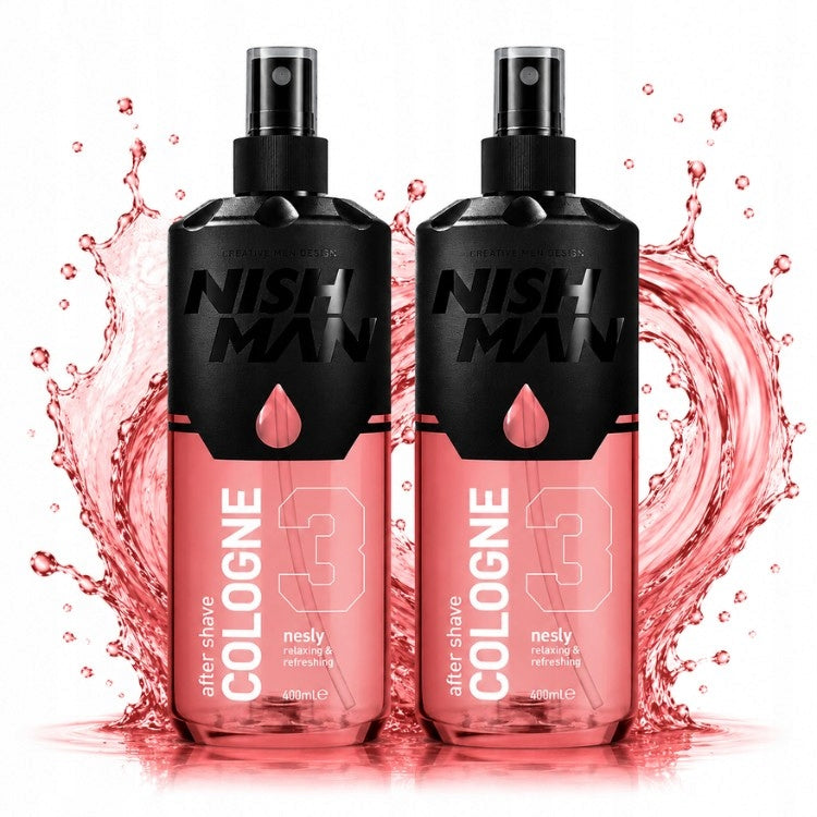 2X NISHMAN AFTER SHAVE COLOGNE SPRAY NO. 03 NESLEY 400 ML