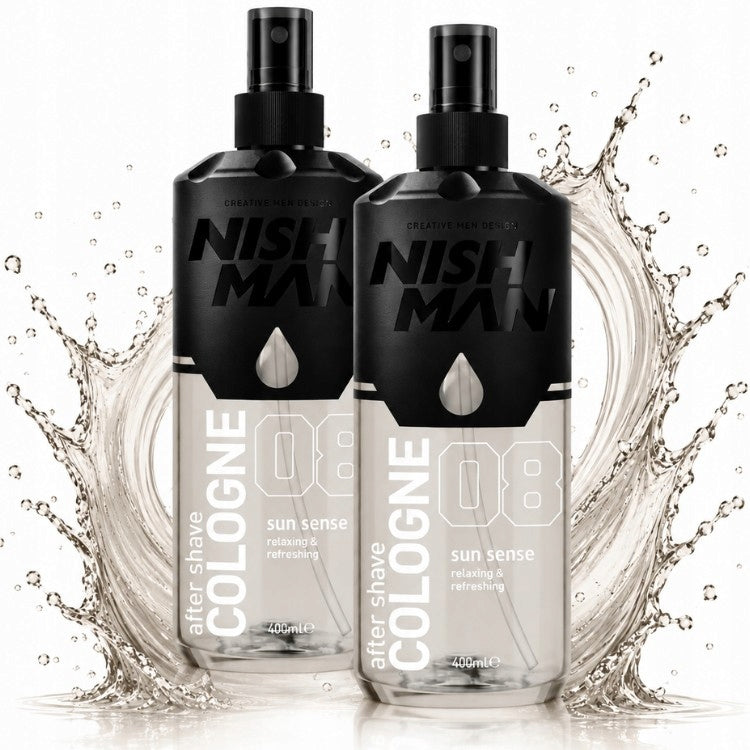 2X NISHMAN COLOGNE SPRAY N08 SUN SENSE AFTER SHAVE COLOGNE 400 ML