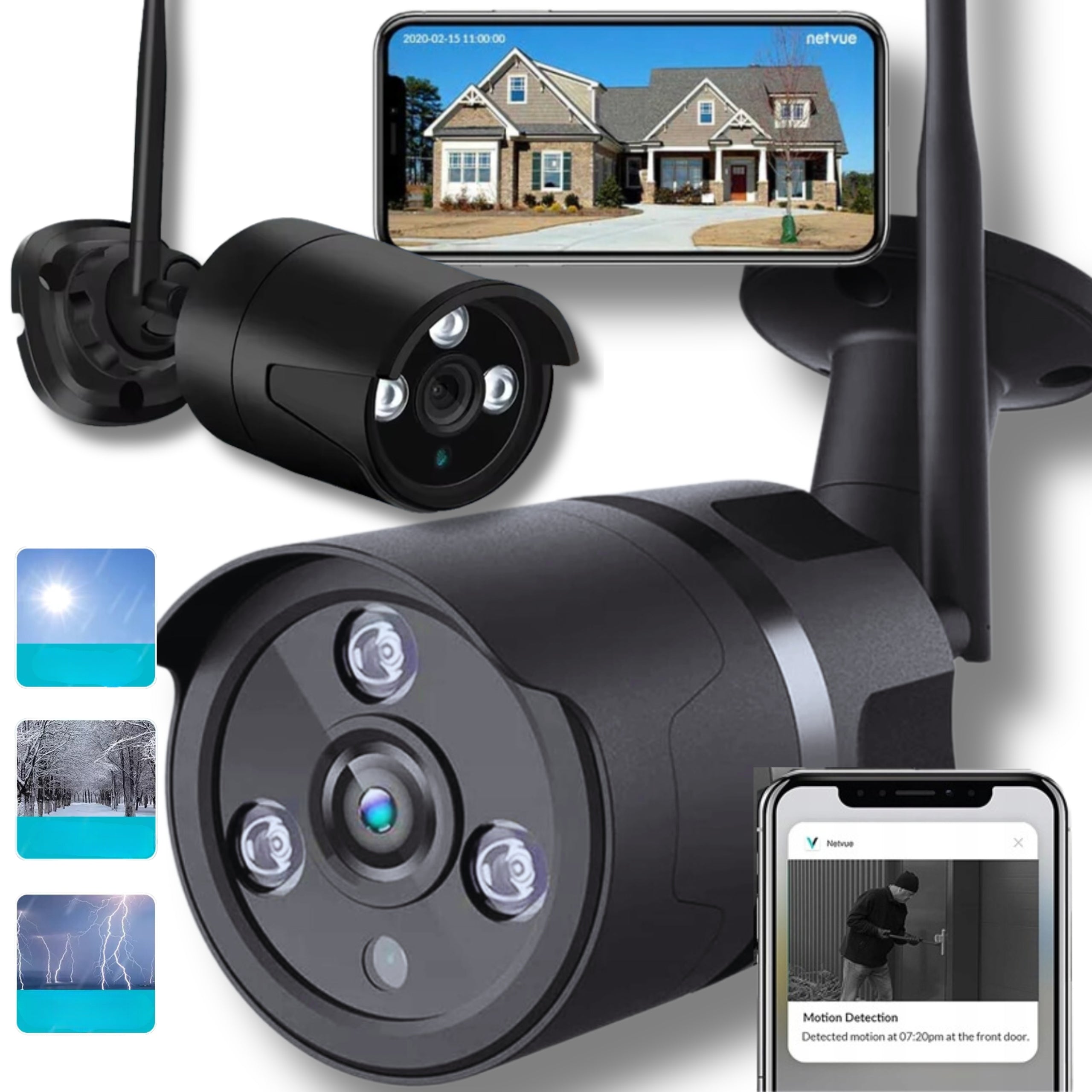 2X OUTDOOR IP WIFI THERMAL IMAGING CAMERA Full HD 1080P MOTION DETECTION SD IR Brand no brand