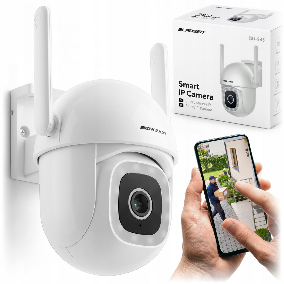 2X OUTDOOR WIFI CAMERA ROTATING IP 5MP WI-FI TUYA MOTION TRACKING DETECTC