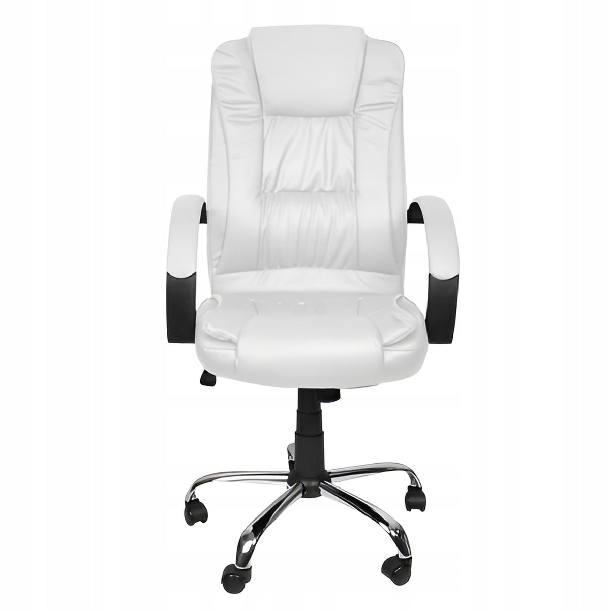 2X Office Chair Eco Leather White Rotating Eco Leather for Home Living Room Bi