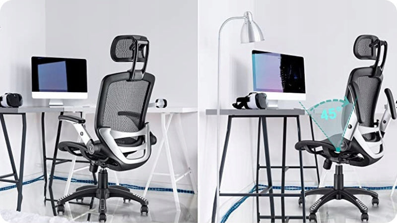 2X Office Chair Mozos Ergo-C Black Furniture depth 72 cm