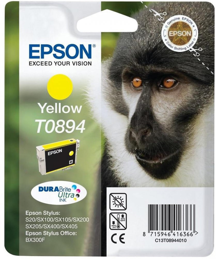 2X Original ink EPSON T0894 Yellow