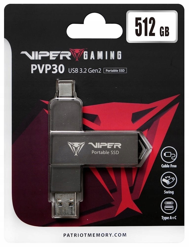 2X PATRIOT VIPER PVP30 Duo Compact 512GB External SSD Model PVP30