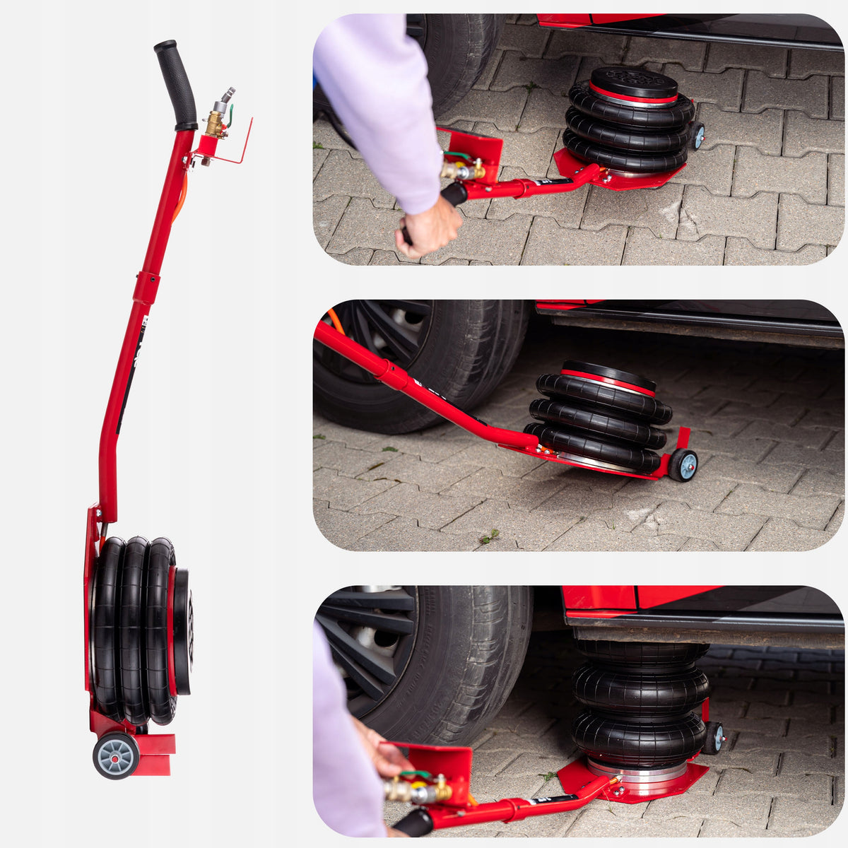2X PNEUMATIC SNOWMAN LIFT 3,5T LEHMANN LEWIS 12BAR STRONG RUBBER LEFT Brand Lehmann