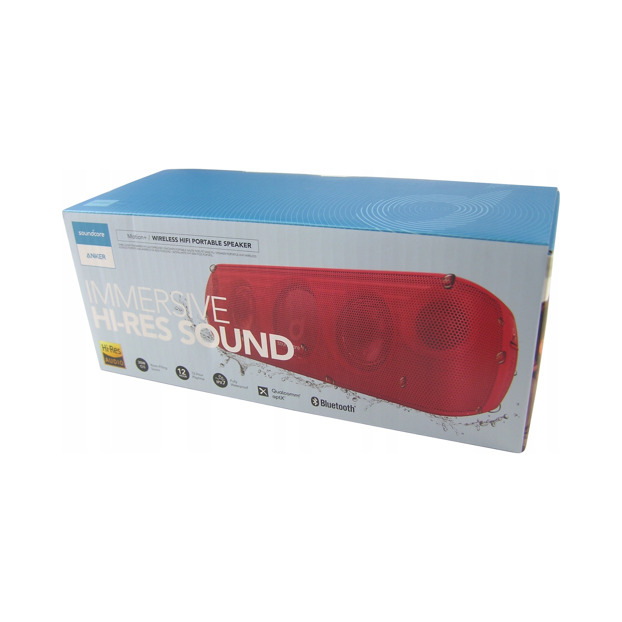 2X PORTABLE SPEAKER ANKER SOUNDCORE MOTION+ PLUS 30W IPX7 RED