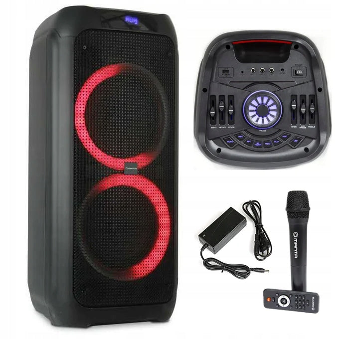 2X PORTABLE SPEAKER KARAOKE BLUETOOTH MANTA SPK5310PRO MICROPHONE 120W Brand Manta
