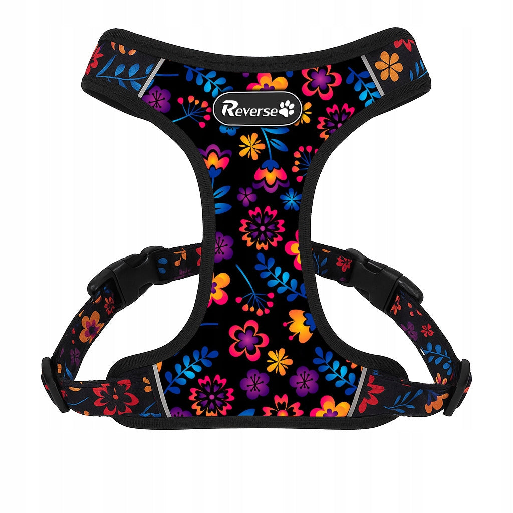 2X PRESSURE-FREE GUARD DOG HARNESS STRONG SOFT FLOWERS r. Manufacturer code S.FLOWERS.M