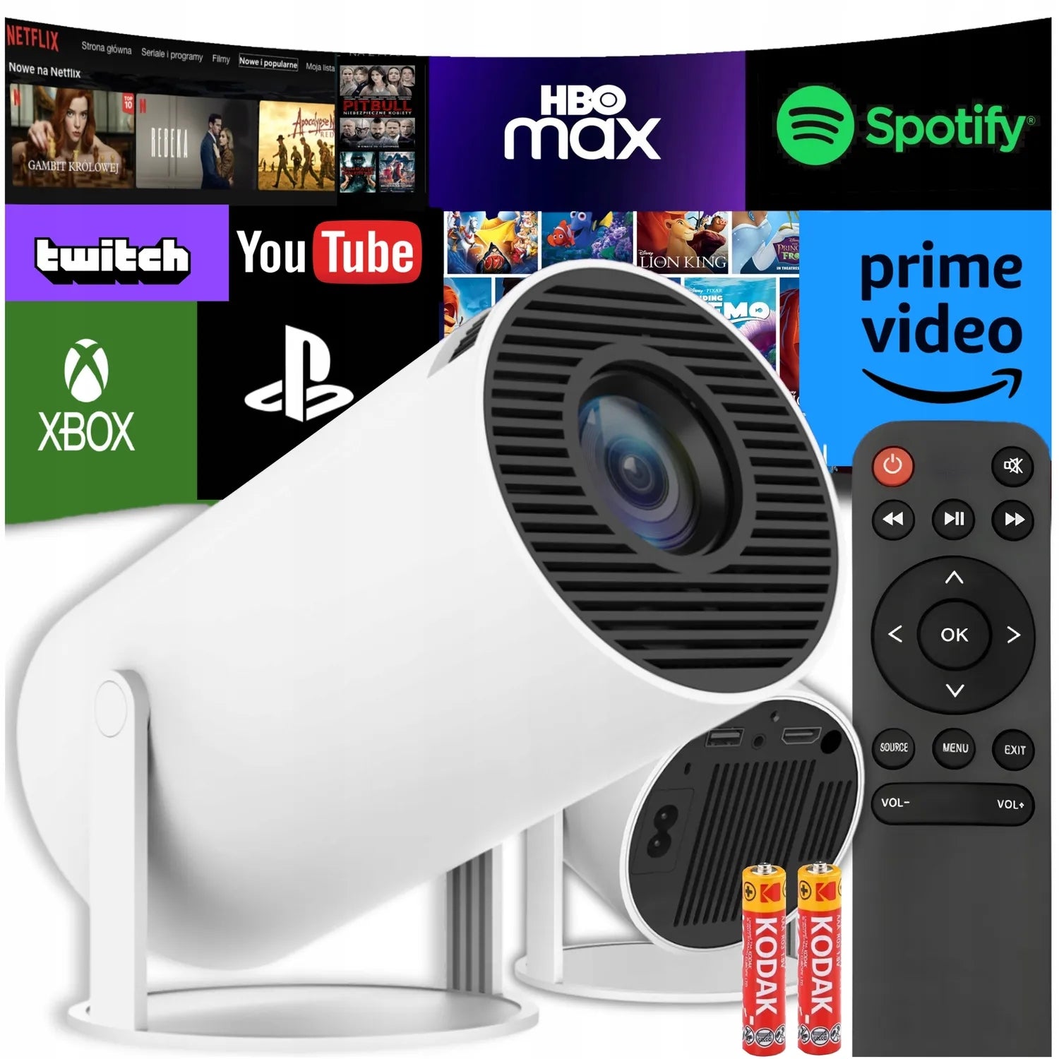 2X PROJECTOR FULL HD PORTABLE WIFI 1080P 4K USB REMOTE CONTROL IOS ANDROID