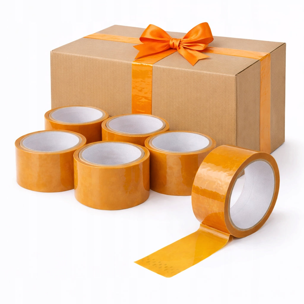 2X Packing Tape Packing 110m Adhesive Orange 120y 48mm Strong 6 Pack