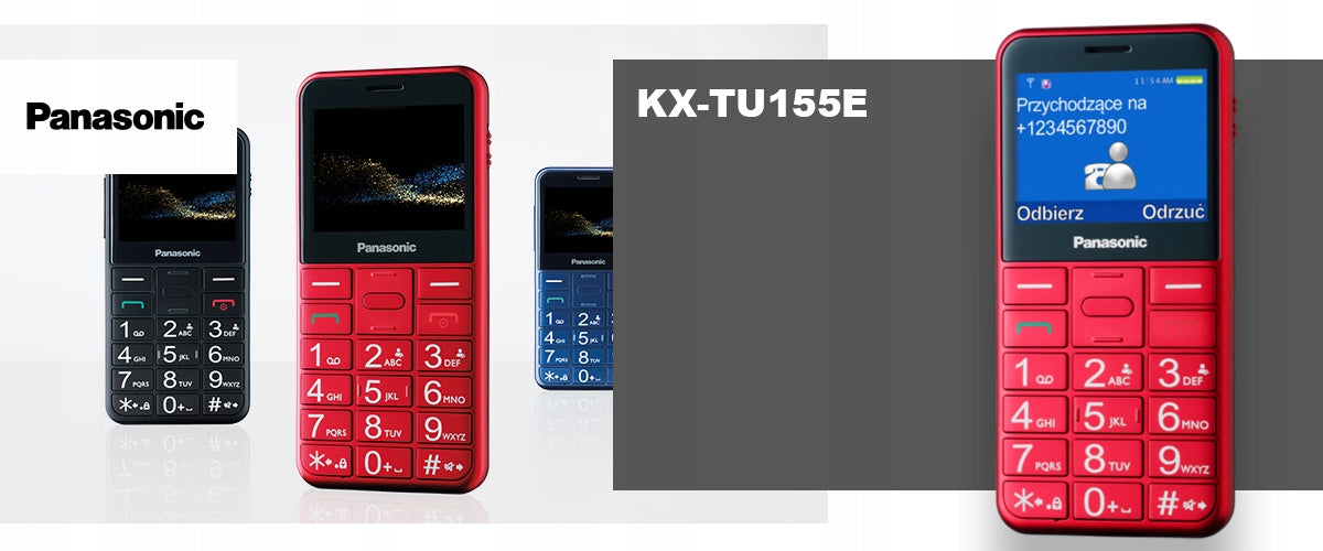 2X Panasonic KX-TU155EXR red | mobile phone for seniors Brand Panasonic