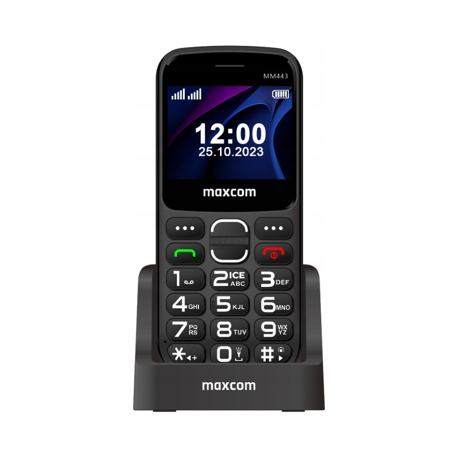 2X Phone Maxcom Comfort MM443 4G LTE black SOS flashlight RADIO stand