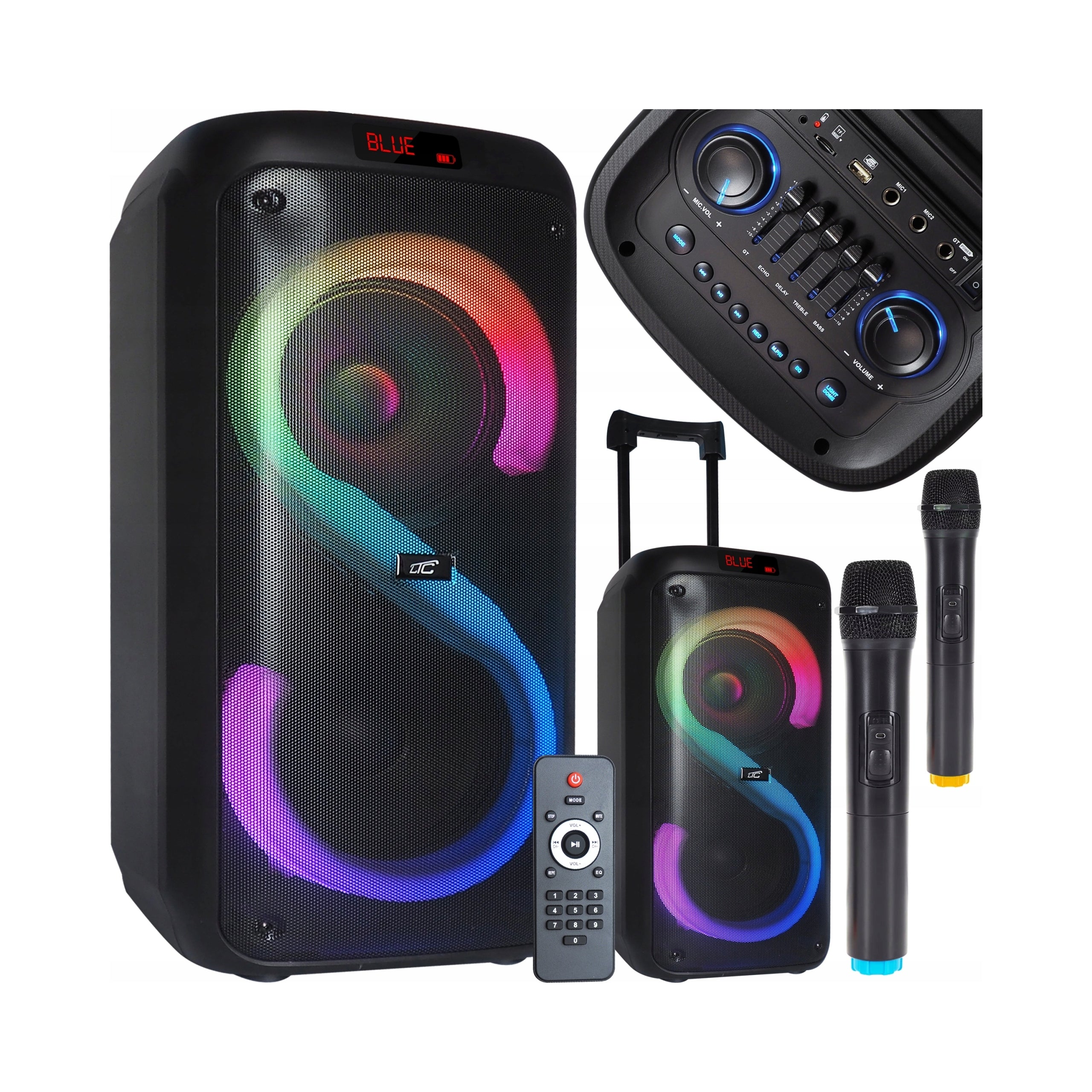 2X Portable Speaker LTC Wireless Bluetooth Speaker Black 400W PA881