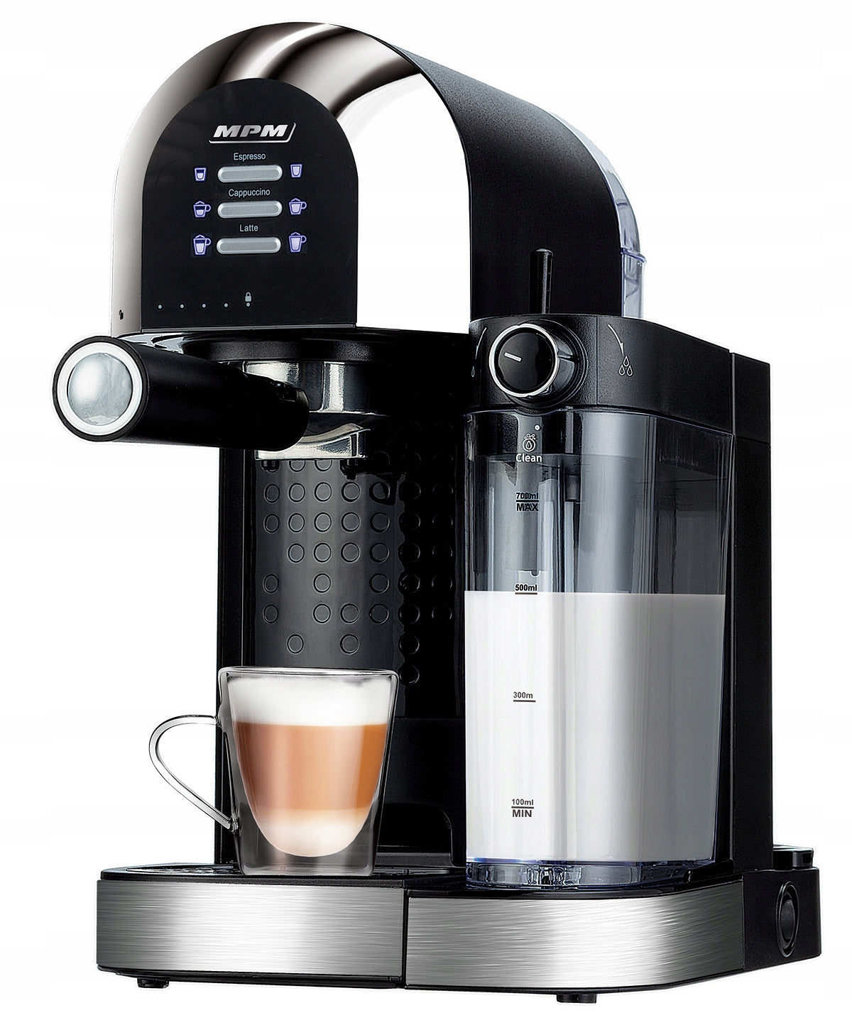 2X Pressure flask coffee maker MPM MKW-14M frother Brand MPM