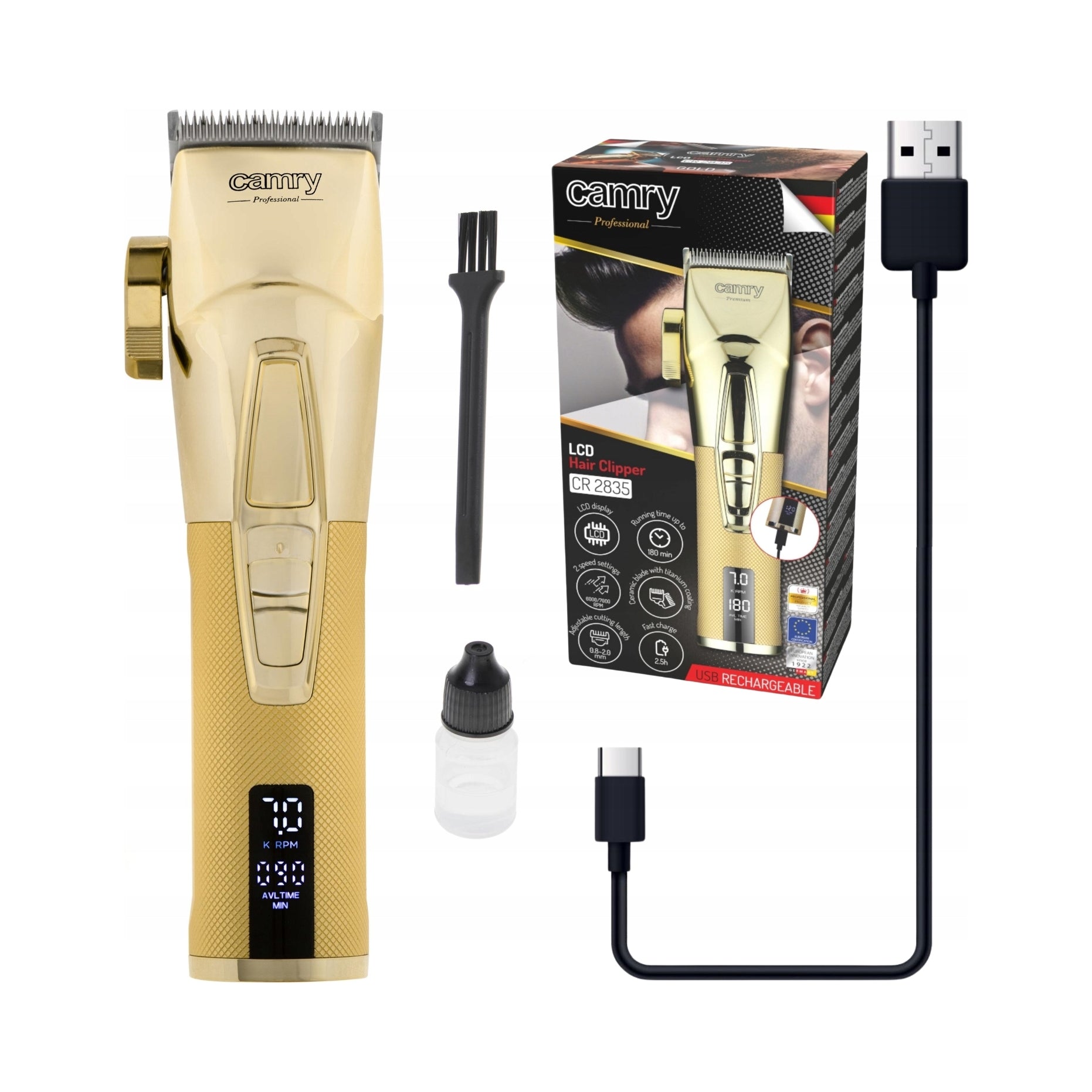 2X Professional Hair Clipper Men's 8 USB LCD Sockets