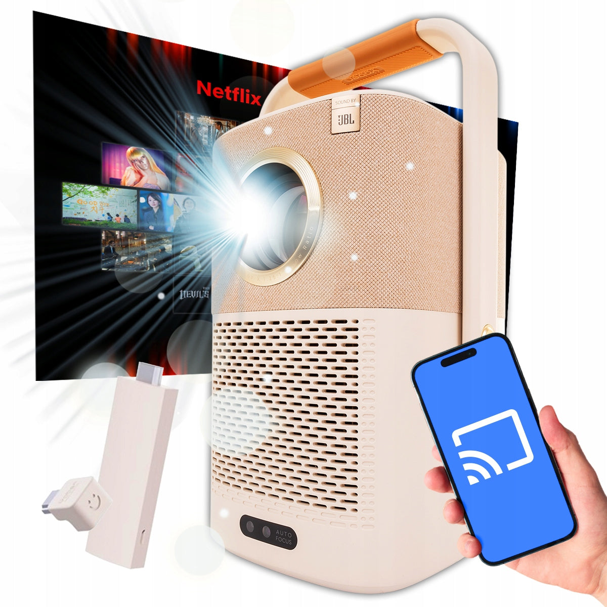 2X Projector YABER T2 Plus Portable Full HD 450 ANSI JBL Dolby WiF Battery Model PRPY-T2PLUS