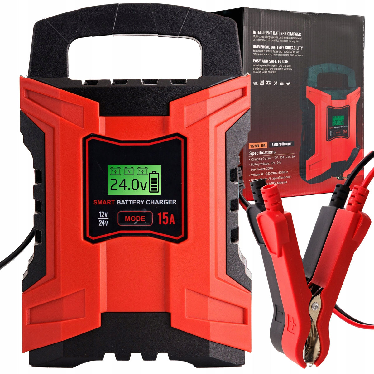2X RECTIFIER CHARGER FOR BATTERIES 15A 12V/24V 300W