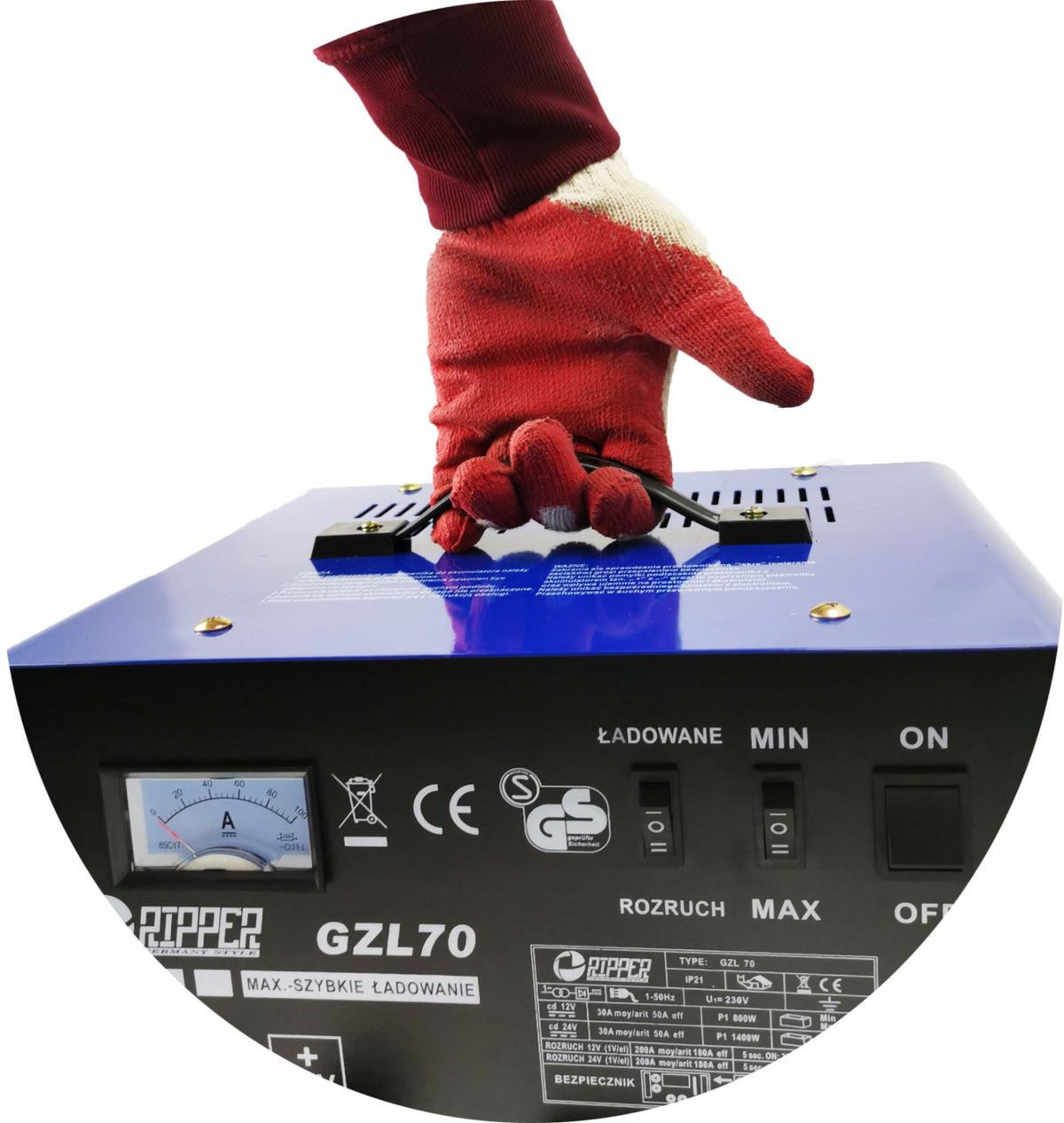 2X RECTIFIER WITH START CHARGER GZL-70 FAST CHARGE + START 12V/24V 50