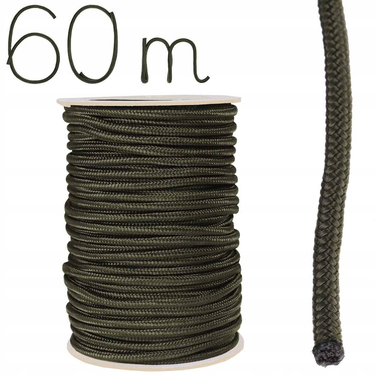 2X ROPE CABLE PARACORD 7mm UNIVERSAL DOMINATOR up to 400 kg 7 cores OLIVE 6