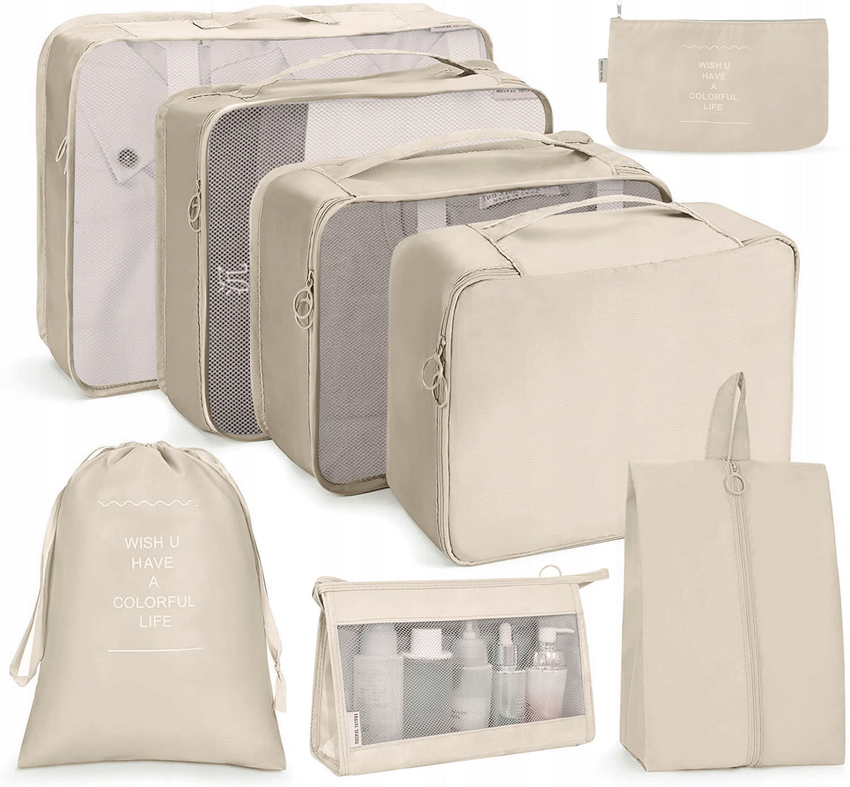 2X SET OF ORGANIZERS TRAVEL ORGANIZER SUITCASES WARDROBE CLOTHES SET 8PCS B
