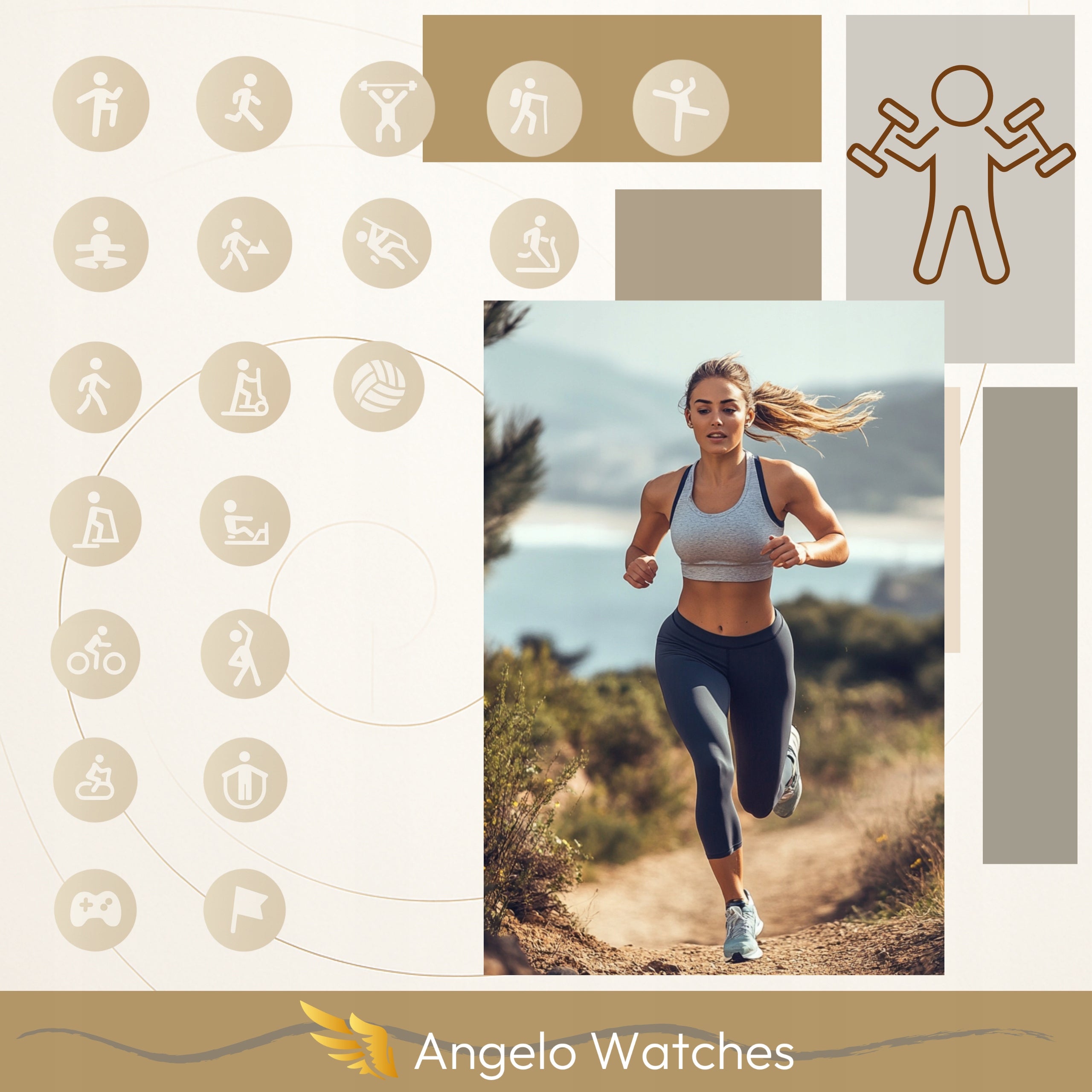 2X SMARTWATCH CARDIOWATCH WOMEN'S EKG PPG BPM HRV TALK SMS MENU PL + GRAT Brand Angelo Watches