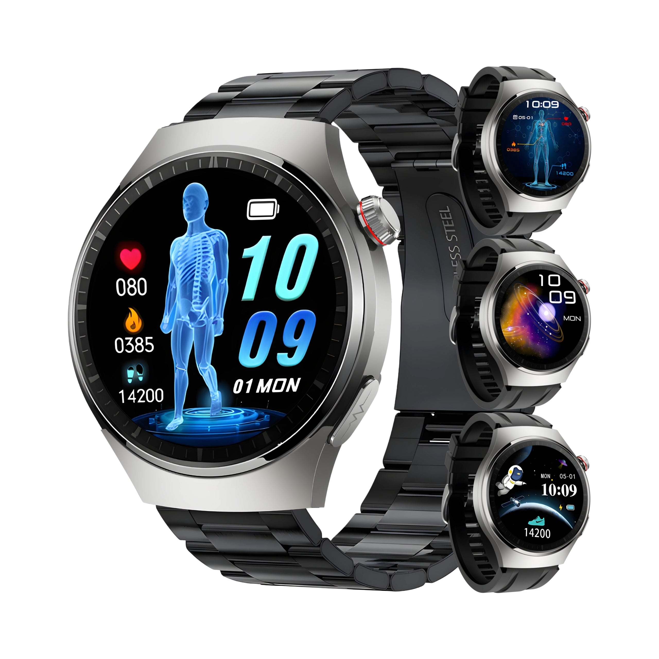 2X SMARTWATCH CARDIOWATCH WOMEN'S WATCH TALK PRESSURE SMS EKG HRV MENU