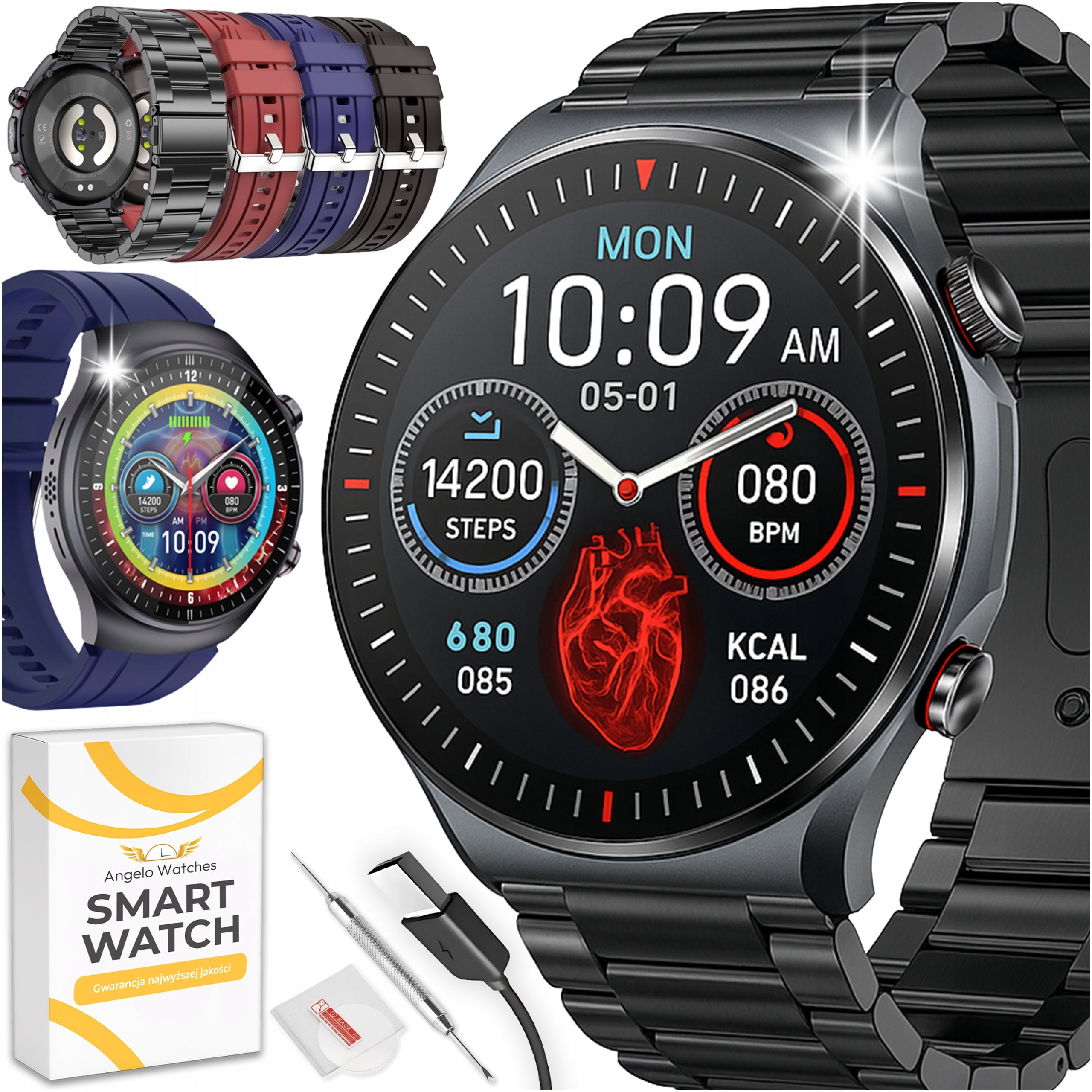 2X SMARTWATCH MEN'S CARDIOWATCH EKG HRV PULSE PPG CONVERSATION NOTIFICATION MENU Model other