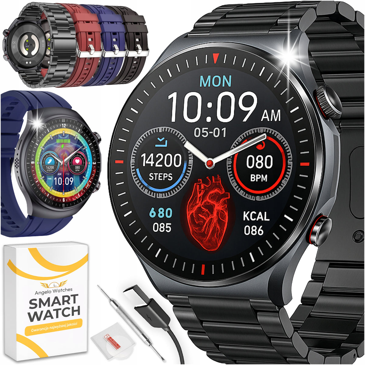 2X SMARTWATCH MEN'S CARDIOWATCH EKG HRV PULSE PPG CONVERSATION NOTIFICATION MENU Model other