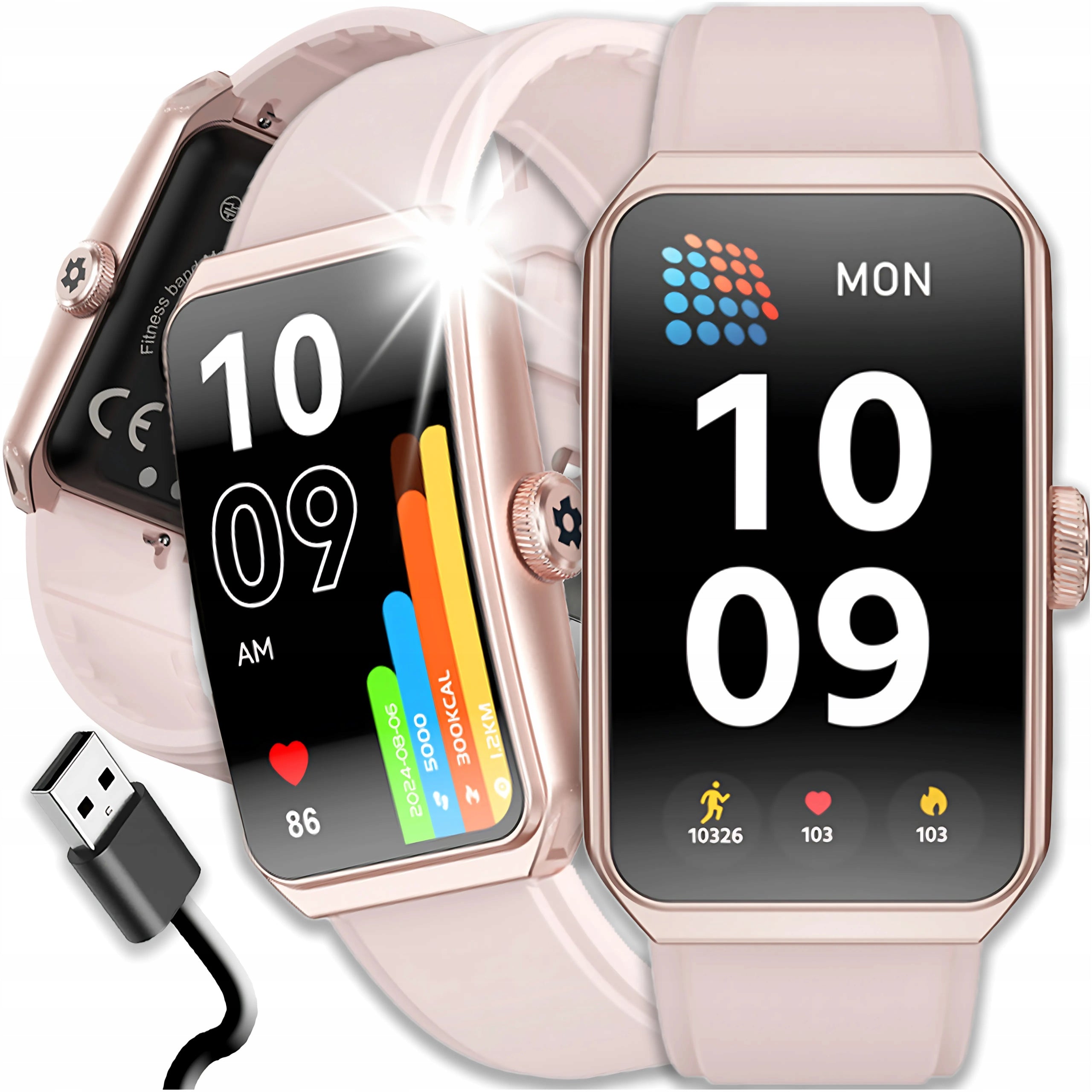2X SMARTWATCH SMARTBAND WOMEN BAND PRO BAND SMART HEALTH SPORT BMI MENU Brand Angelo Watches